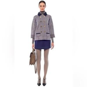 Z Spoke Zac Posen Skirt Virgin Wool Blend Pencil Skirt Blue Gray Size 8